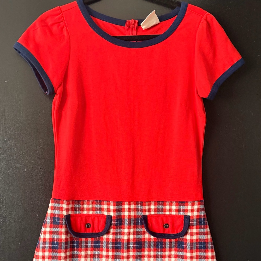 Tommy Hilfiger Red and Navy Short Sleeve Mini Dress - Picture 7 of 8
